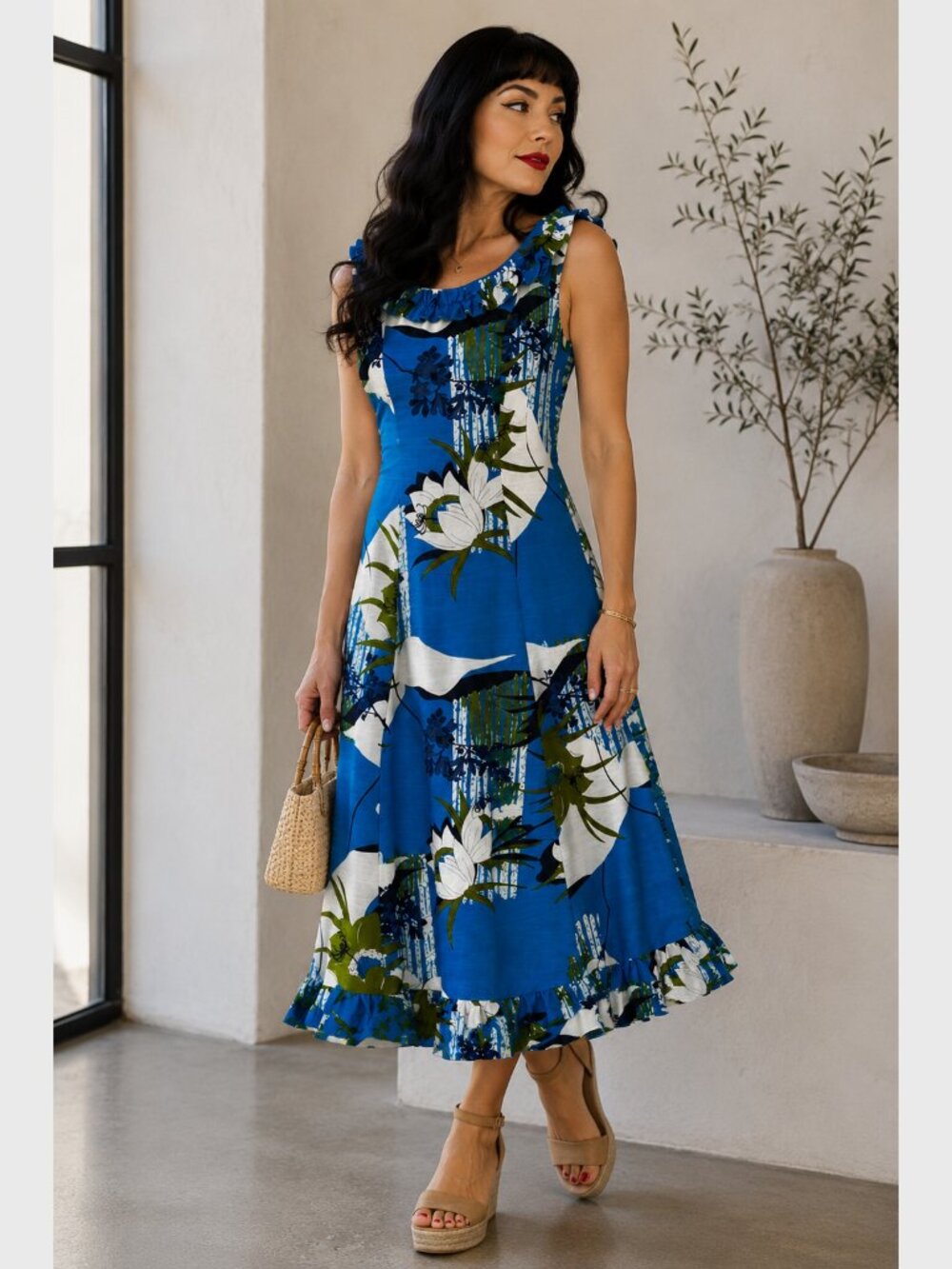 Marjorie Hamilton - 1970s Vintage Sleeveless Floral Dress